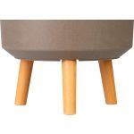 Műanyag virágcserép, Strend Pro Garden, kávépor, átmérő: 30 cm, magasság: 37 cm, fa lábakkal, 15,5 l, kerek