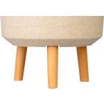 Műanyag virágcserép, Strend Pro Garden, bambuszszál, átmérő: 30 cm, magasság: 37 cm, fa lábakkal, 15,5 l, kerek