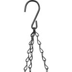 Függő virágcserép, Strend Pro Garden Modern, arany, átmérő: 26 cm, magasság: 16 cm, lánccal és akasztóval, rattan hatású, kerek