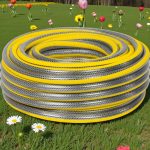 Kerti locsolótömlő, Strend Pro Garden Anti-torsion Plus, sárga/szürke, 1/2", 25 m, 30 bar, többrétegű PVC, UV-álló, csavarodásmentes
