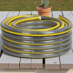 Kerti locsolótömlő, Strend Pro Garden Anti-torsion Plus, szürke/sárga, 3/4", 10 m, 25 bar, többrétegű PVC, UV-álló, csavarodásmentes