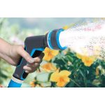 Kerti locsolópisztoly, Aquacraft 760050 Prémium, szürke, 4 funkciós, állítható vízáram, fémházas