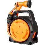 Kerti tömlődob, Strend Pro Garden, fekete/narancssárga, tömlővel, 5/16", 10 m, 8 funkciós szórópisztollyal, csatlakozókkal