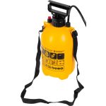 Vállra akasztható permetező, Strend Pro Kingjet Q, 5 liter, sárga, állítható fúvókával, folyadékszivárgás elleni védelemmel, kényelmes vállpánttal