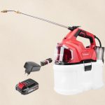 Akkumulátoros permetező, Worcraft CBS-S20Li-8L ShareSYS, 8 l, piros-fekete-fehér, 20 V, 2 Ah Li-Ion, kézi, sárgaréz fúvóka, akkumulátorral és töltővel