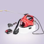 Akkumulátoros permetező, Worcraft CBS-S20Li-5L ShareSYS, 5 l, piros-fekete-fehér, 20 V, 2 Ah Li-Ion, kézi, sárgaréz fúvóka, akkumulátorral és töltővel