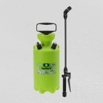Vállra akasztható permetező, Dimartino Garden 5 permetező, 5,65 liter, zöld, kézi pumpás mechanikus, nyomásjelzős biztonsági szeleppel, háromrétegű tömlővel