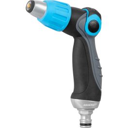   Kerti locsolópisztoly, Aquacraft 750370, fekete/kék, sárgaréz fúvóka, állítható vízáram, fémházas