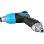 Kerti locsolópisztoly, Aquacraft 750370, fekete/kék, sárgaréz fúvóka, állítható vízáram, fémházas