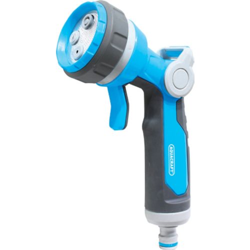 Kerti locsolópisztoly, Aquacraft ErgoPLUS Multi-Jet 770480, kék/fekete, 3 funkciós, állítható vízáram, fémházas