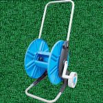 Kerti tömlőkocsi, Aquacraft 990031, ezüst/kék, maximum 60 m 1/2" kerti tömlőhöz, acél és műanyag, kézi hajtókar, kerekes, tömlő nélkül