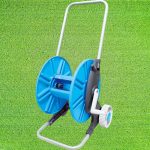 Kerti tömlőkocsi, Aquacraft 990031, ezüst/kék, maximum 60 m 1/2" kerti tömlőhöz, acél és műanyag, kézi hajtókar, kerekes, tömlő nélkül