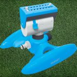 Kerti locsolófej, Aquacraft 270220 Prémium, kék, forgó, 18 fúvókás, állítható áramlás és permetezési tartomány, maximum 360 m2 öntözési terület