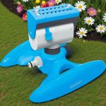 Kerti locsolófej, Aquacraft 270220 Prémium, kék, forgó, 18 fúvókás, állítható áramlás és permetezési tartomány, maximum 360 m2 öntözési terület