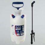 Vállra akasztható permetező, Dimartino Alta 7000 Viton, 7 liter, fehér, biztonsági szelepes, nyomásmérős, hő- és fagyálló tömlővel