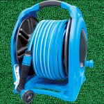 Fali tömlődob, Aquacraft 990076, kék, tömlővel, 1/2", 25 m, szórópisztollyal, csatlakozókkal