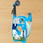 Fali tömlődob, Aquacraft 990490, kék, tömlővel, 3/8", 10 m, 7 funkciós szórópisztollyal, csatlakozókkal, műanyag