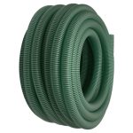 Kerti szívótömlő, Strend Pro Garden ST.Suco 50, zöld, 2", 30 m, 50 mm, 7 bar, bordázott, spirálerősített PVC, vákuumálló