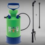 Vállra akasztható permetező, Dimartino GDM MARY 5, 5 liter, zöld, nyomásjelzős, teleszkópos nyelű, állítható fúvókás