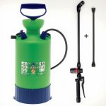 Vállra akasztható permetező, Dimartino GDM LADY 7, 6 liter, zöld, nyomásjelzős, teleszkópos nyelű, állítható fúvókás