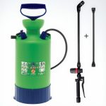 Vállra akasztható permetező, Dimartino GDM LADY 7, 6 liter, zöld, nyomásjelzős, teleszkópos nyelű, állítható fúvókás