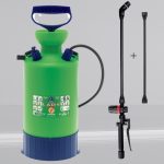 Vállra akasztható permetező, Dimartino GDM LADY 7, 6 liter, zöld, nyomásjelzős, teleszkópos nyelű, állítható fúvókás