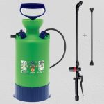 Vállra akasztható permetező, Dimartino GDM LADY 7, 6 liter, zöld, nyomásjelzős, teleszkópos nyelű, állítható fúvókás
