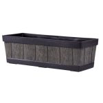 Műanyag virágláda, Strend Pro Garden Woodeff, barna, 47 x 15 cm, magasság: 17 cm, faerezetes mintázat, 9 l, fahatású