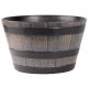 Műanyag virágcserép, Strend Pro Garden Woodeff, barna, átmérő: 39 cm, magasság: 23 cm, hordó formájú, 18,5 l, fahatású, kerek