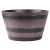 Műanyag virágcserép, Strend Pro Garden Woodeff, sötétbarna, átmérő: 39 cm, magasság: 23 cm, hordó formájú, 18,5 l, fahatású, kerek