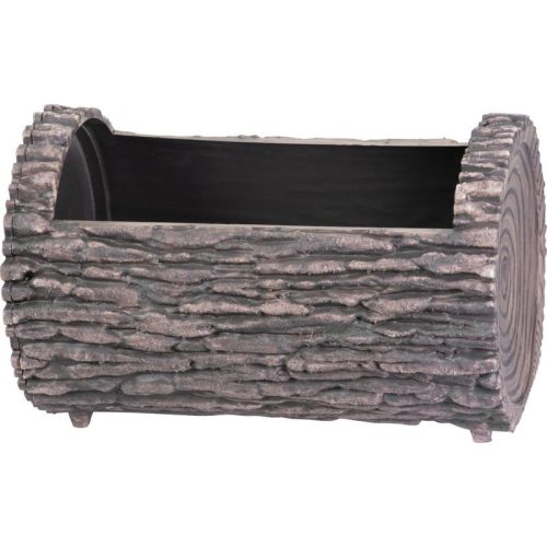 Műanyag virágláda, Strend Pro Garden Woodeff, barna, 35 x 22 cm, magasság: 20 cm, fatörzs formájú, 7,5 l, fahatású