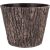 Műanyag virágcserép, Strend Pro Garden Woodeff, barna, átmérő: 37,5 cm, magasság: 30 cm, fatörzs formájú, fahatású, kerek