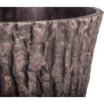 Műanyag virágcserép, Strend Pro Garden Woodeff, barna, átmérő: 37,5 cm, magasság: 30 cm, fatörzs formájú, fahatású, kerek
