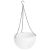 Függő virágcserép, Strend Pro Garden Modern, fehér, átmérő: 26 cm, magasság: 16 cm, lánccal és akasztóval, rattan hatású, kerek