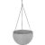 Függő virágcserép, Strend Pro Garden Modern, sötétszürke, átmérő: 26 cm, magasság: 16 cm, lánccal és akasztóval, rattan hatású, kerek