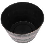 Műanyag virágcserép, Strend Pro Garden Woodeff, arany/barna, átmérő: 39 cm, magasság: 23 cm, hordó formájú, 18,5 l, fahatású, kerek