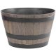 Műanyag virágcserép, Strend Pro Garden Woodeff, világosbarna, átmérő: 52 cm, magasság: 32 cm, hordó formájú, 45 l, fahatású, kerek
