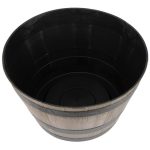 Műanyag virágcserép, Strend Pro Garden Woodeff, világosbarna, átmérő: 52 cm, magasság: 32 cm, hordó formájú, 45 l, fahatású, kerek