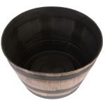 Műanyag virágcserép, Strend Pro Garden Woodeff, arany/barna, átmérő: 52 cm, magasság: 32 cm, hordó formájú, 45 l, fahatású, kerek