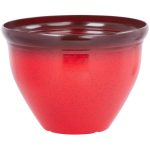 Műanyag virágcserép, Strend Pro Garden, piros, átmérő: 38 cm, magasság: 28,5 cm, 15 l, mázas hatású, kerek