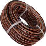 Kerti locsolótömlő, Strend Pro Garden Premium, fekete/narancssárga, 1", 25 m, 30 bar, algaálló belső fal, sérülésálló műanyag keverék, -5°C és +65°C között hőálló