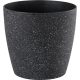 Műanyag virágcserép, Strend Pro Garden Stone, fekete, átmérő: 28 cm, magasság: 26 cm, pöttyökkel, betéttel, 11 l, kőhatású, kerek