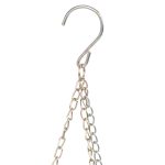 Függő virágcserép, Strend Pro Garden, arany/fekete, átmérő: 24,5 cm, magasság: 15 cm, lánccal és akasztóval, műanyag, antikolt, kerek