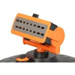 Kerti locsolófej, Strend Pro Garden BJ4615, fekete/narancssárga, oszcilláló, 16 fúvóka, 180°-ig állítható, maximum 4 bar, 216 m2 öntözési terület