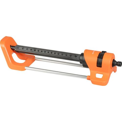 Kerti locsolófej, Strend Pro Garden BJ4617, fekete/narancssárga, oszcilláló, 16 fúvóka, 180°-ig állítható, maximum 4 bar, 250 m2 öntözési terület