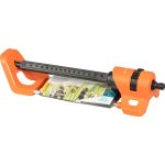 Kerti locsolófej, Strend Pro Garden BJ4617, fekete/narancssárga, oszcilláló, 16 fúvóka, 180°-ig állítható, maximum 4 bar, 250 m2 öntözési terület