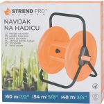 Kerti tömlődob, Strend Pro Garden BJ5223, narancssárga, maximum 60 m 1/2" kerti tömlőhöz, acél és műanyag, kézi hajtókar, tömlő nélkül