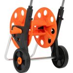 Kerti tömlőkocsi, Strend Pro Garden BJ5233A, narancssárga/fekete, maximum 50 m 1/2" kerti tömlőhöz, acél és műanyag, kézi hajtókar, kerekes, tömlő nélkül
