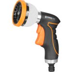 Kerti locsolópisztoly, Strend Pro Garden BJ4028T, fekete/narancssárga, forgófejes, 10 funkciós, állítható vízáram, műanyag