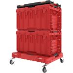 Rendszerező készlet, Qbrick Patrol One 2.0, piros, 7 részes, moduláris, fiókos, kerekes szállítóplatformmal, műanyag